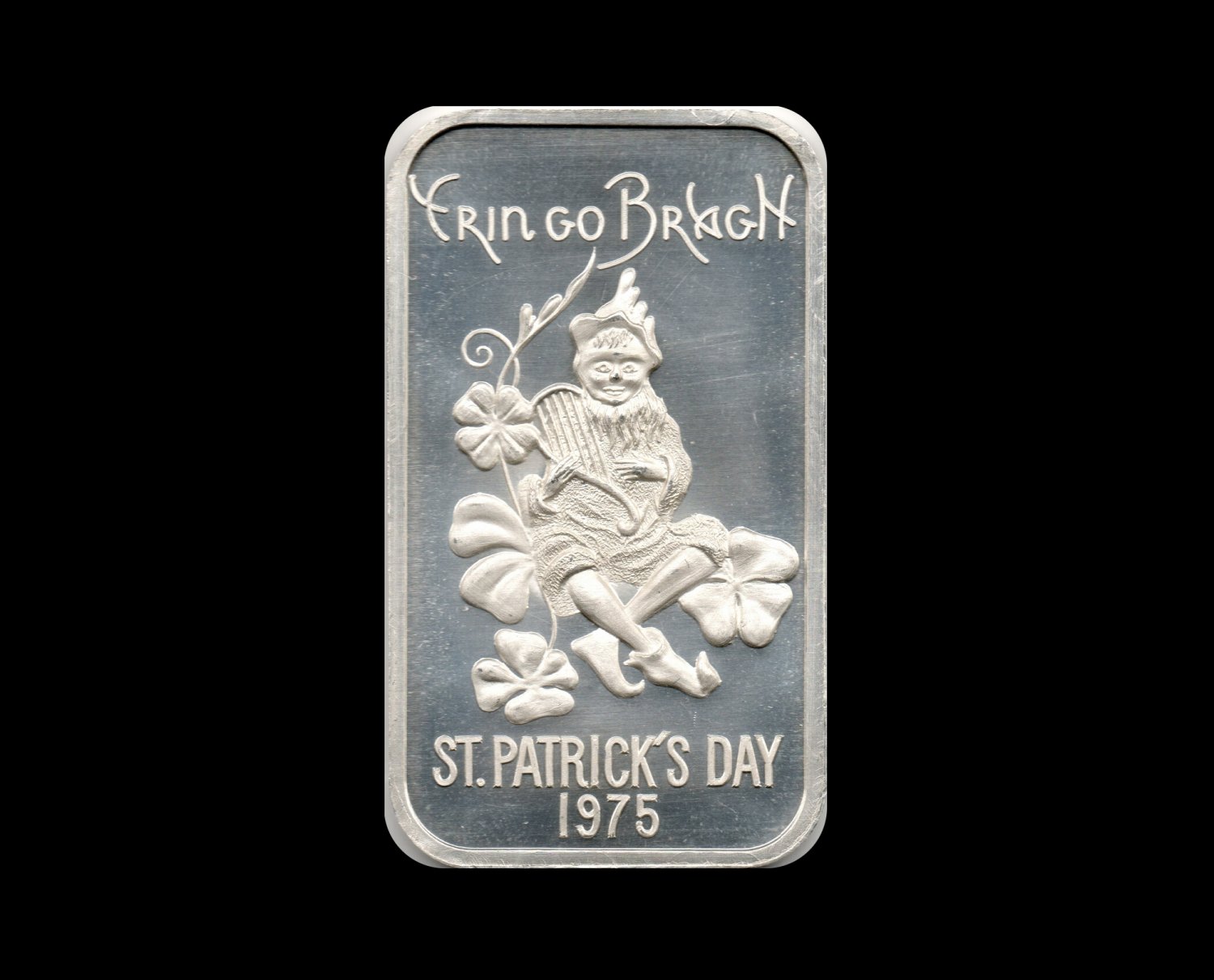 1975 St. Patrick's Day Silver Art Bar, 1 Troy Ounce, .999 Fine