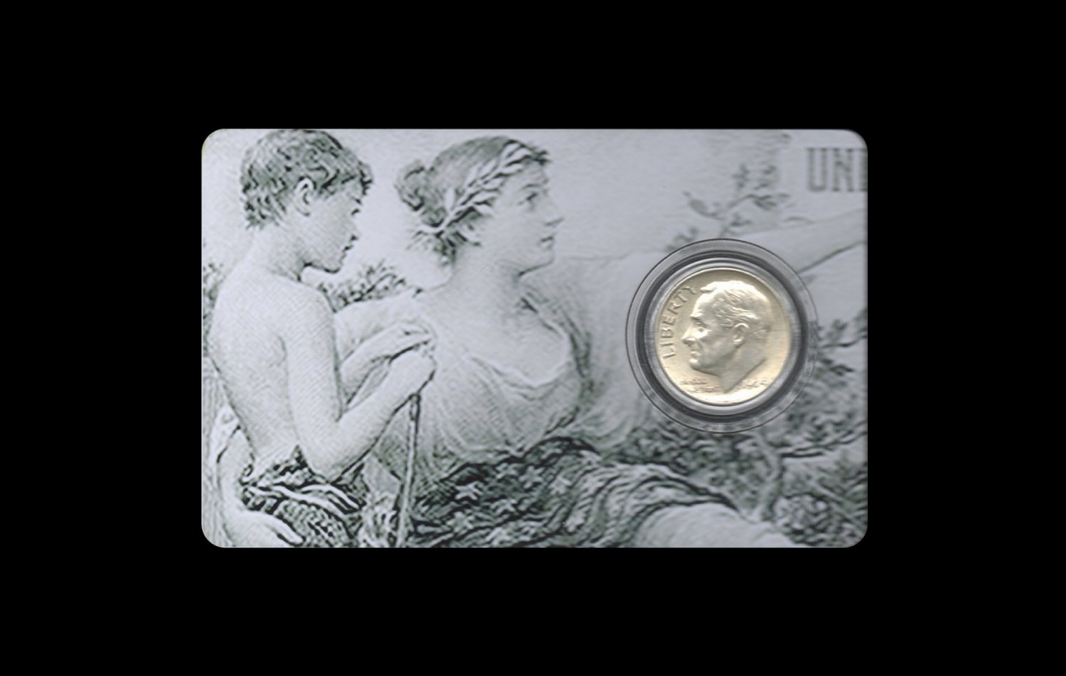 Pre-1965 US Silver Dime Card: History Instructing Youth