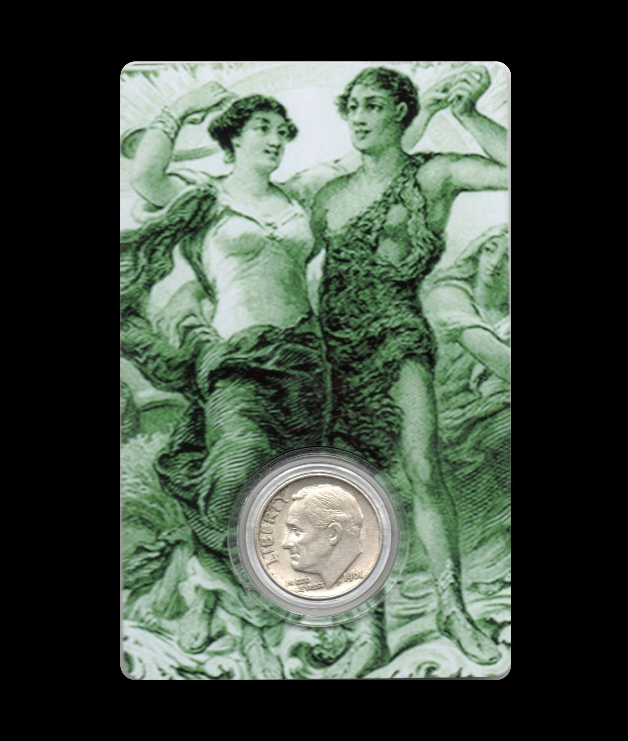 Pre - 1965 US Silver Dime Card: Agriculture and Forestry