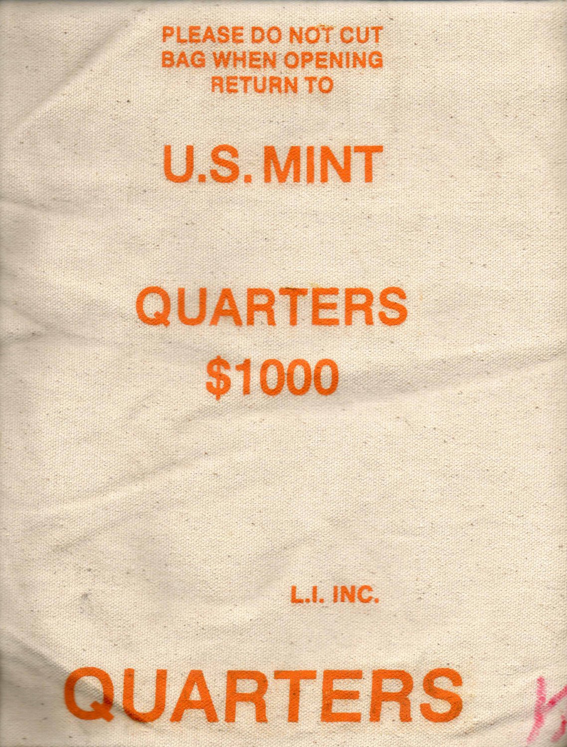 Heavy Duty US MInt Canvas Bank Bag
