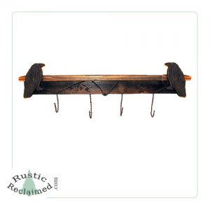 Reclaimed Barnwood Primitive Rustic Kitchen Blackbirds Apron & Hot Pad Wall Hanger w/ Spice Shelf