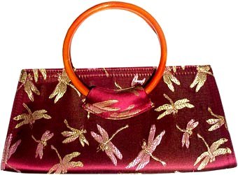 Small Coin Purse On Silk With Easy To Carry Rounded Handles