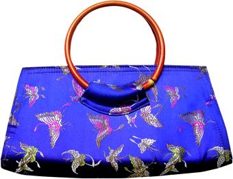 Small Coin Purse On Silk With Easy To Carry Rounded Handles