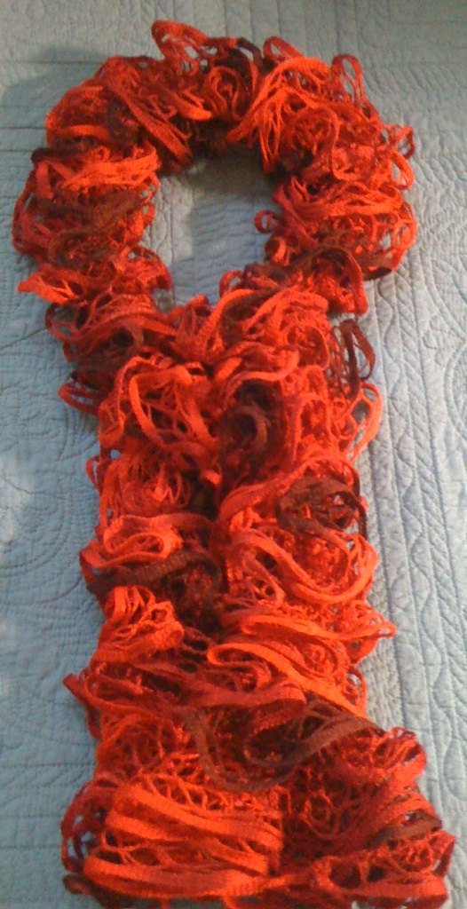 Frilly ruffle knit scarf