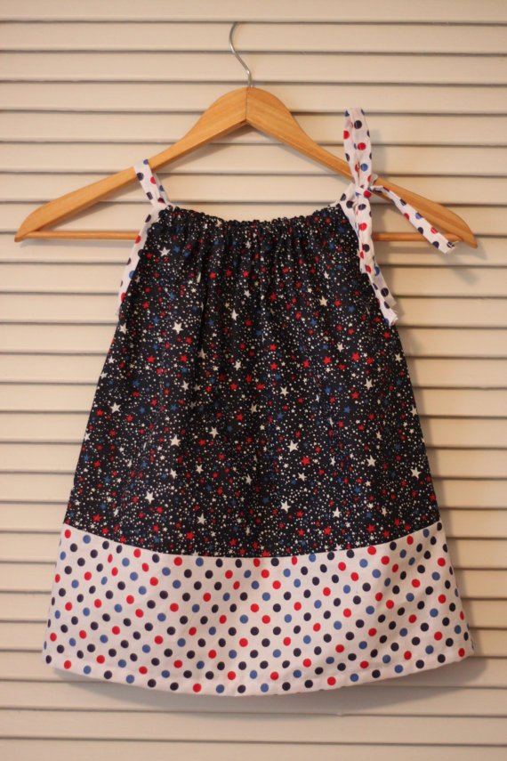 Stars and Strips Pillowcase Dress - Sizes 6 Months - 4T