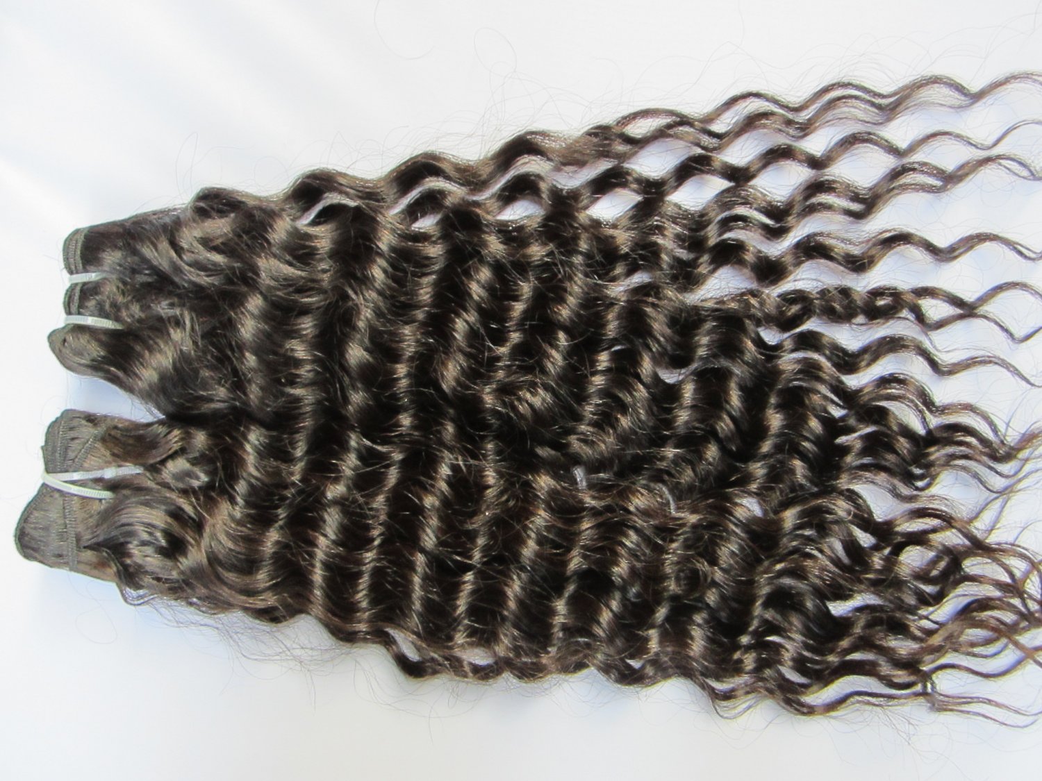 18 Virgin Brazilian Human Remy Hair Weaving Curly 8oz 2pks dark Brown