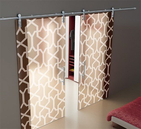 double glass sliding door full set hardware
