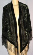 Shawls with Green Garden Motif Burnout Design