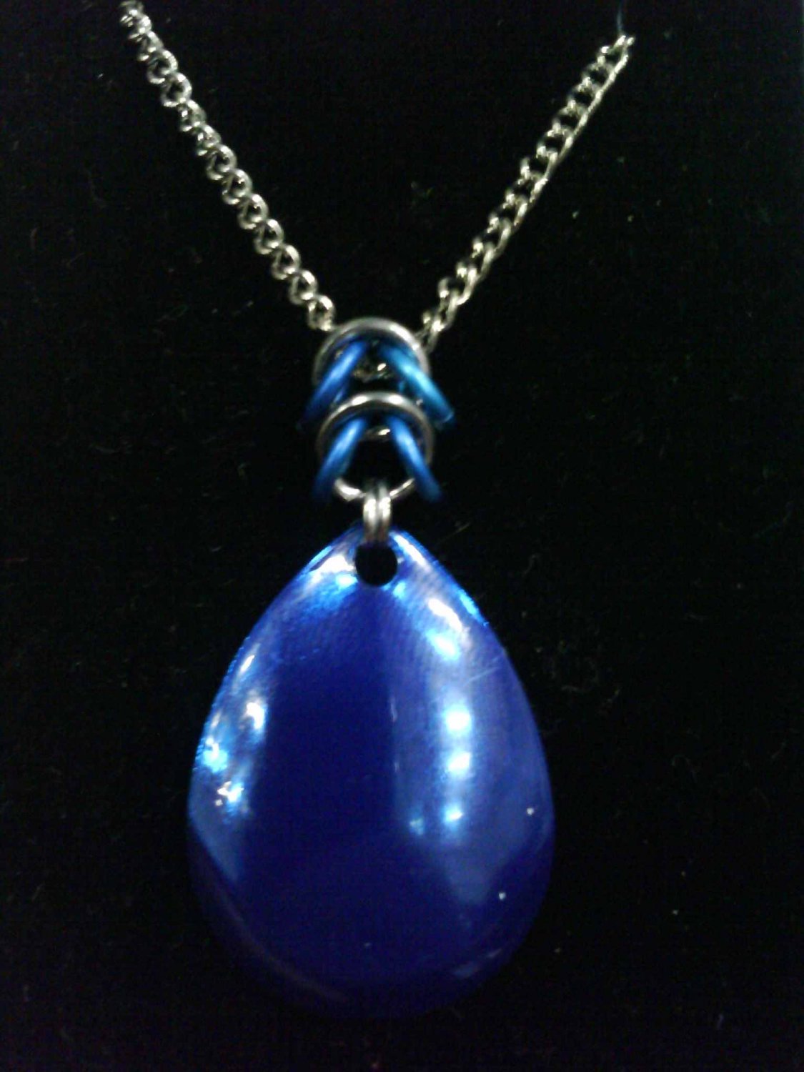 Blue Teardrop Necklace (Aluminum)