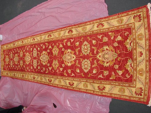 Hand Made Vegetable Dyed Peshawar Oriental Chobi Runner Rug 13x3 i70718