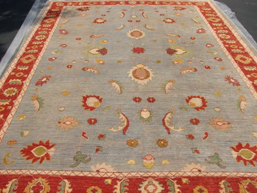 Hand Made Veg Dyed Peshawar Chobi Rug 12x8 i70721