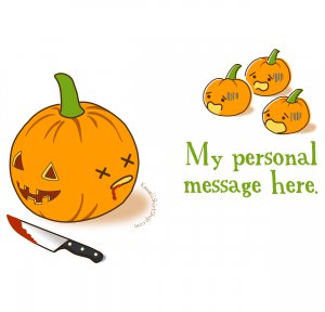 Ladies' T-Shirt - Size XL - White - Personalized Kawaii Halloween Pumpkins