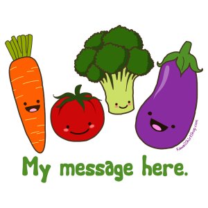 Ladies' T-Shirt - Size XL - White - Personalized Kawaii Vegetables