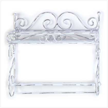 DISTRSS WHI PAPER TOWEL HOLDER