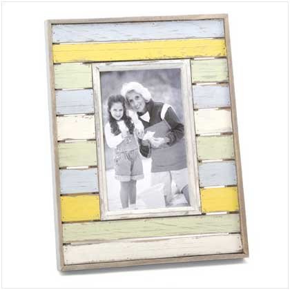 DISTRESS STRIPES PHOTO FRAME