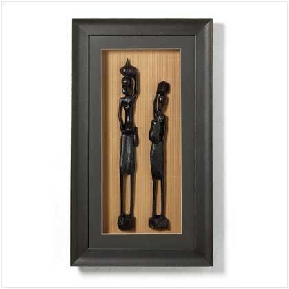 AFRICAN FIGURINES SHADOWBOX