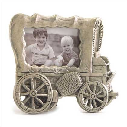 PEWTER STAGECOACH PHOTO FRAME