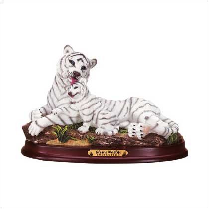 Alab White Tiger/Cub Wood Base