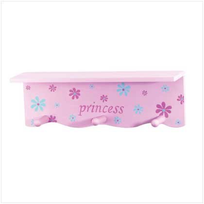 PRINCESS WALL SHELF W/HOOKS