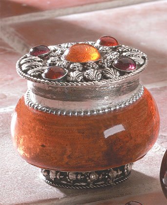 Jeweled-Lid Jar Candles (Rose)