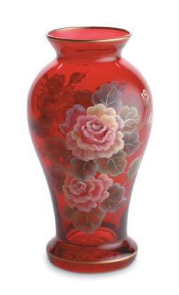 Handpainted Ruby Vase