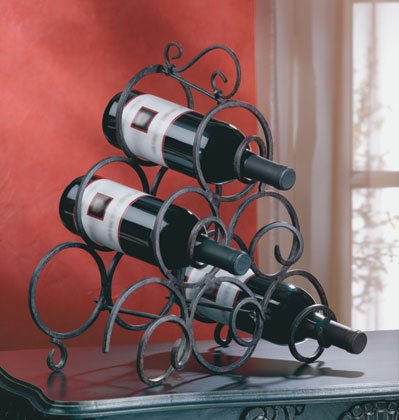 Wrought-Iron Scrollwork Wine Rack