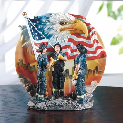 Firemen Raising Flag Plate