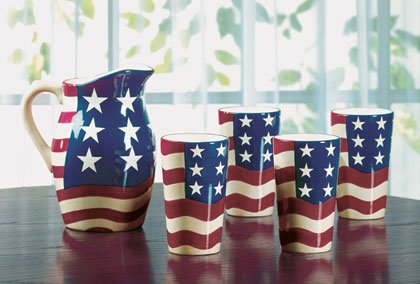 Patriotic Pitcher and Tumblers
