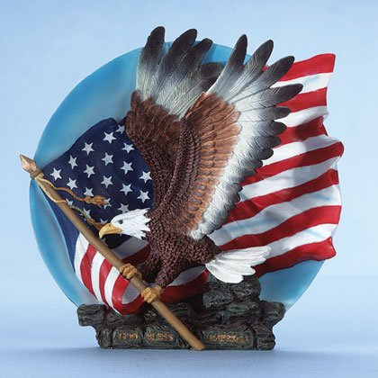 Soaring Eagle with Flag