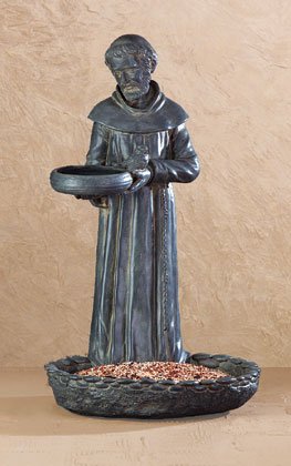St Francis Birdbath and Bird Feeder
