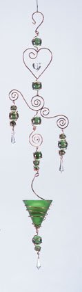 Green Glass Hanging Candle