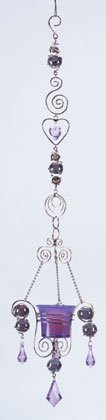 Purple Glass Hanging Candle