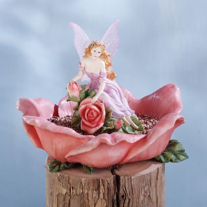 Fairy and Rose Bird Feeder
