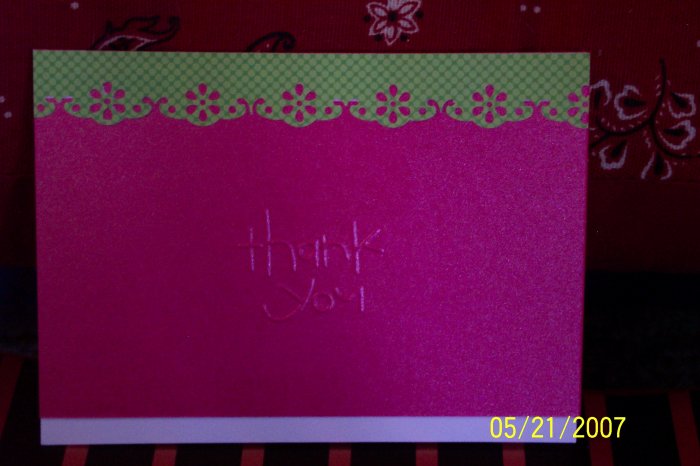 Embossed Summer Thank You Card