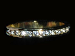 Gold Zirconia Eternity Engagement Ring