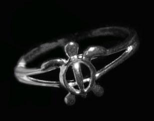 Hawaiian Honu Turtle Sterling Silver Ring shipped from Hawaii