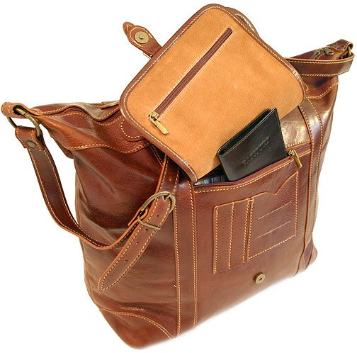 Floto Italian Leather Tack Duffle bag in Vecchio Brown