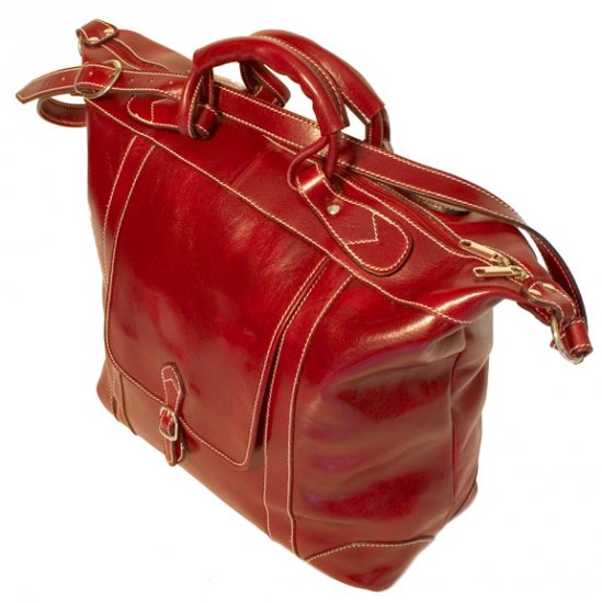 Floto Italian Leather Tack Duffle bag in Tuscan Red