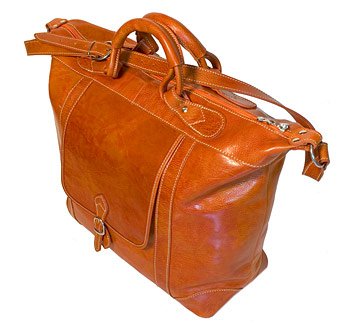 Floto Italian Leather Tack Duffle bag in Orange