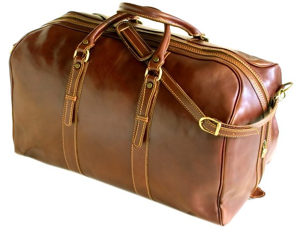 Floto Venezia Leather Grande Duffle in Vecchio brown