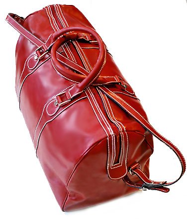 Floto Milano Italian Leather duffle bag in Tuscan Red