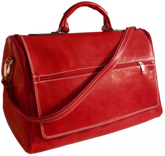 Floto Taormina Italian Leather Duffle in Tuscan Red
