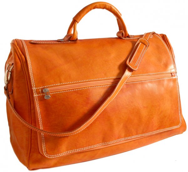 Floto Taormina Italian Leather Duffle in Orange