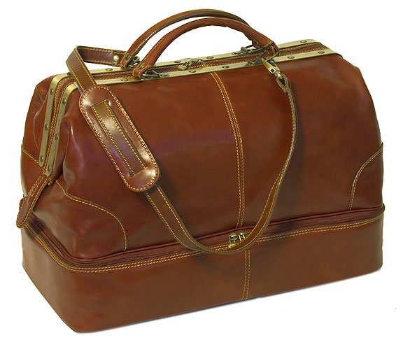 Floto Positano Grande Italian Leather Duffle bag in Vecchia Brown
