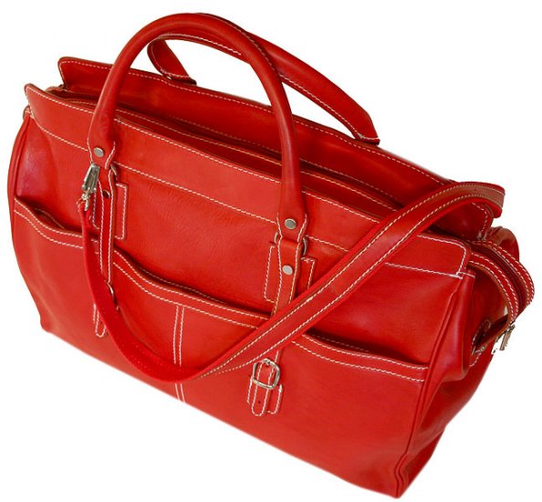 Floto Casiana Italian Leather Travel Tote bag in Tuscan Red