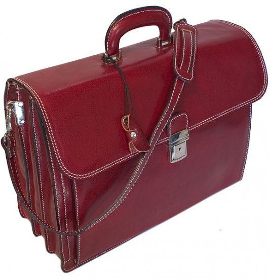 Floto Firenze Briefcase in Tuscan Red
