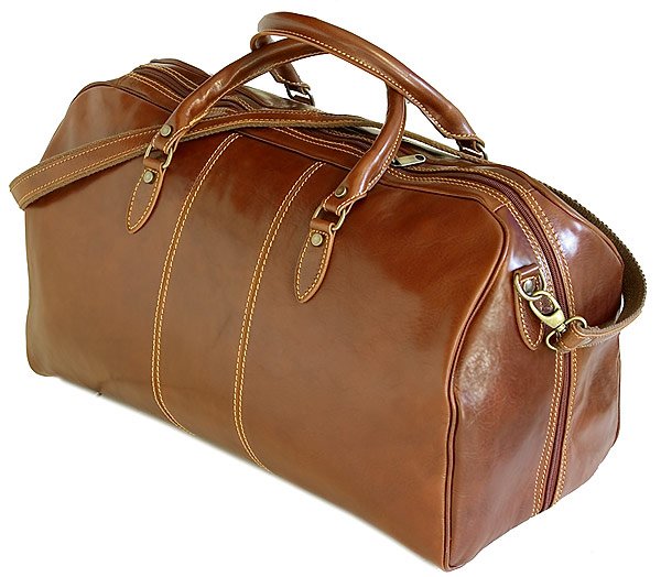 Floto Venezia Leather Duffle in Vecchio brown