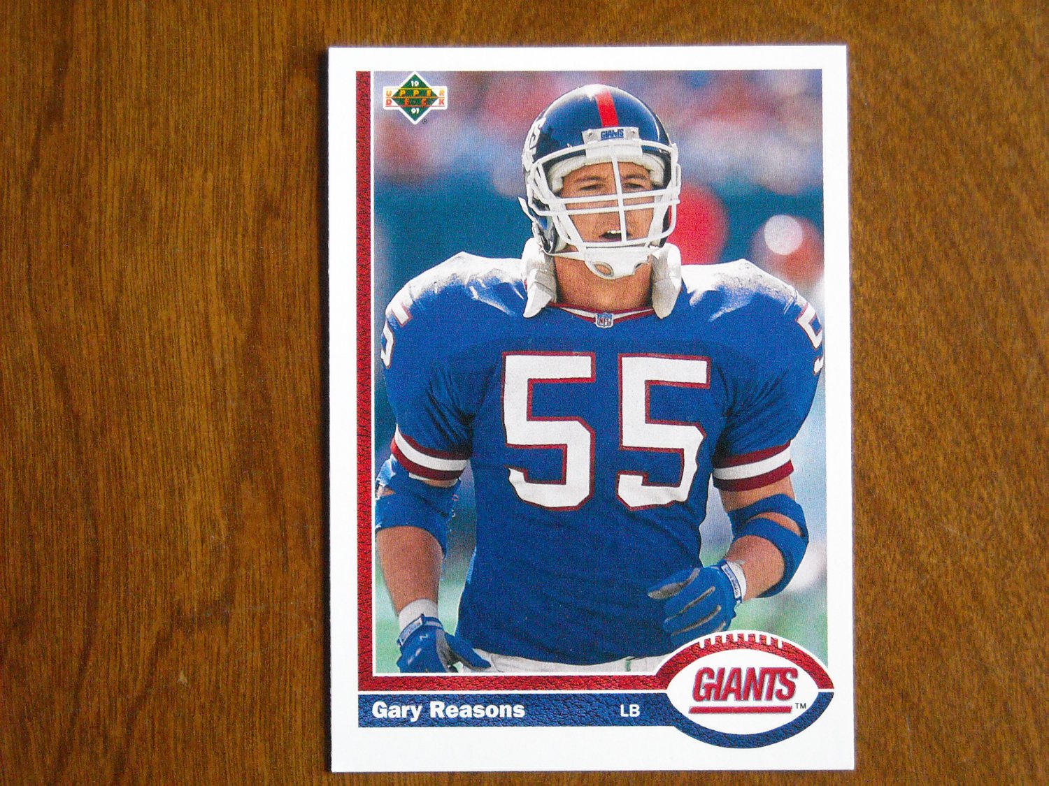 Gary Reasons New York Giants Linebacker Card No. 578 1991 Upper Deck
