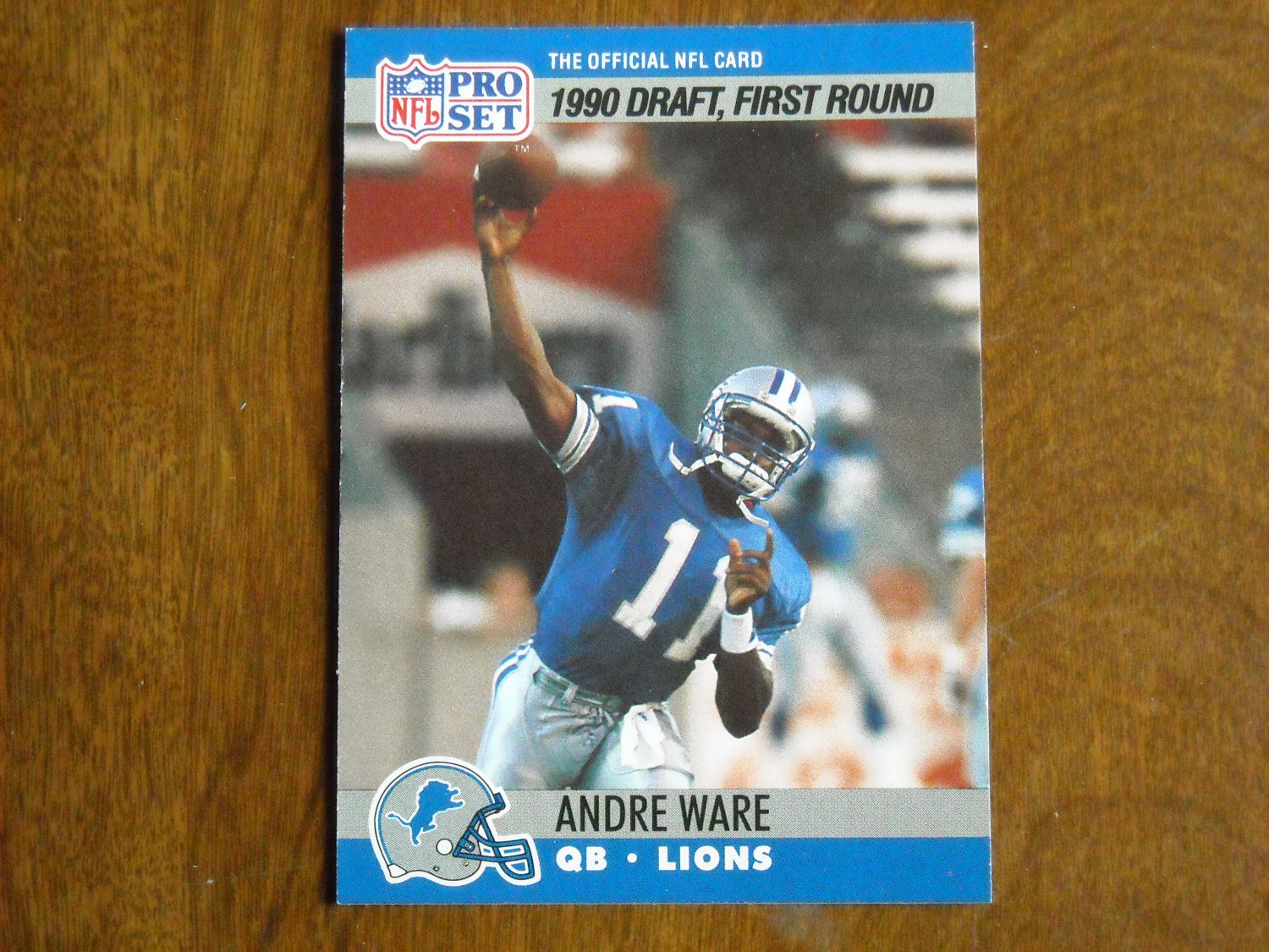 Andre Ware Detroit Lions QB Card No. 675 1990 NFL Pro Set Football Card