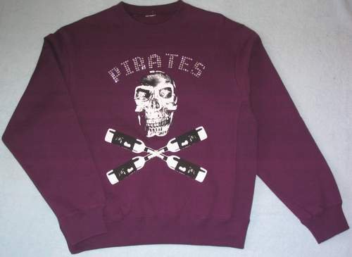 Men's Fleece Crewneck Sweatshirt Both Side with SKULL Patterns